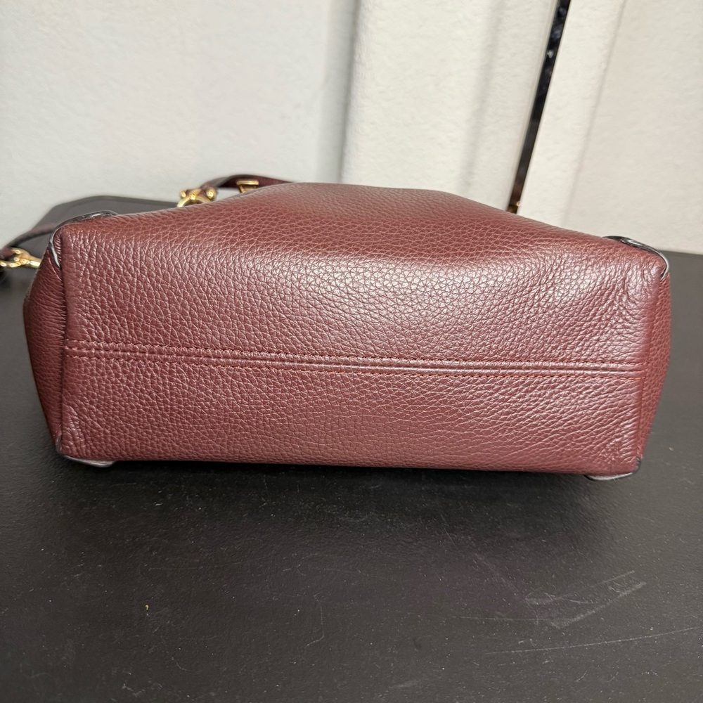 COACH Women's Kacey Satchel Crossbody Purse Cranberry Leather C6229 - Picture 7 of 12